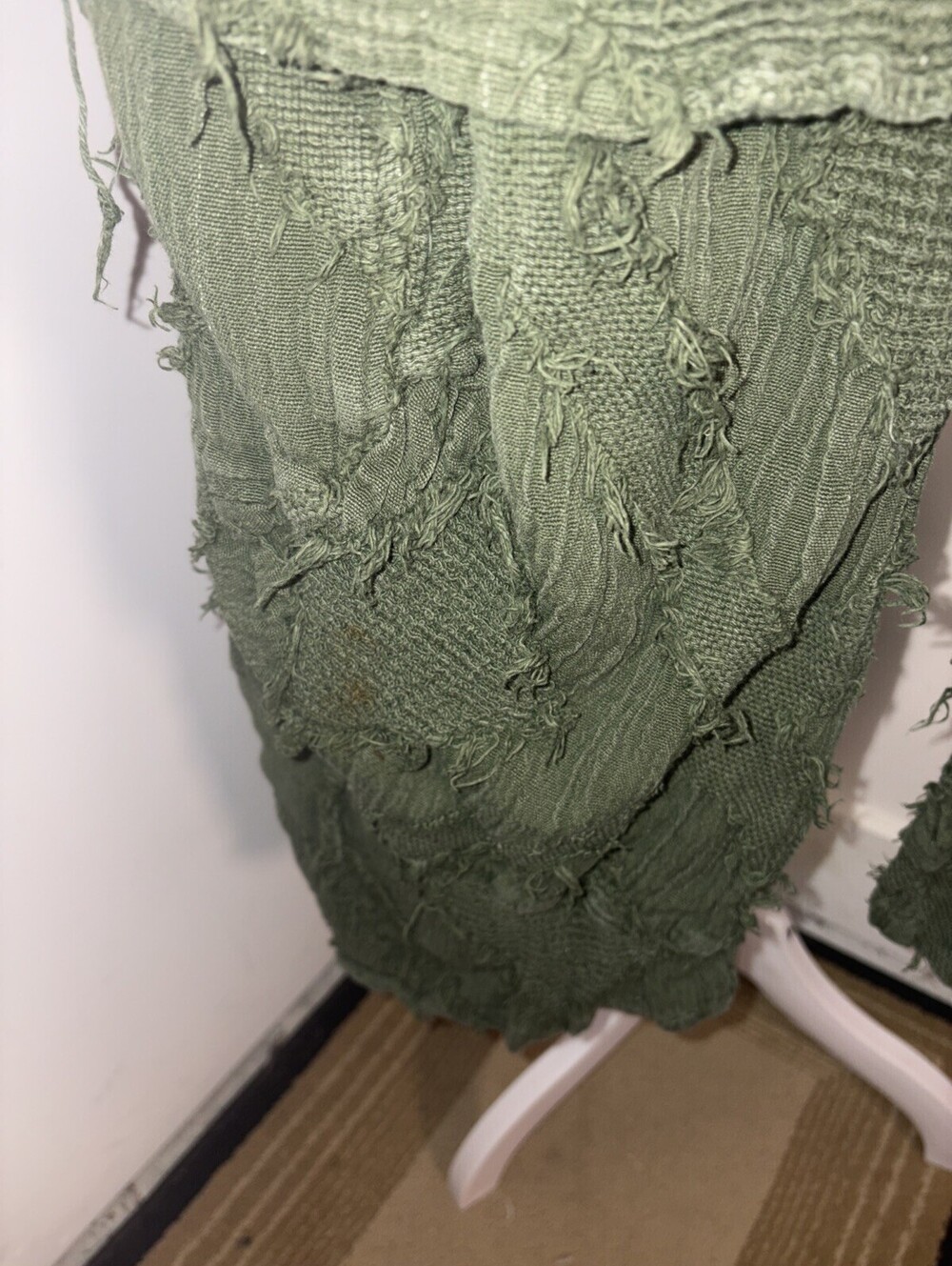 Olive Green Distressed Cargo Wide-Leg Pants - Picture 12 of 14